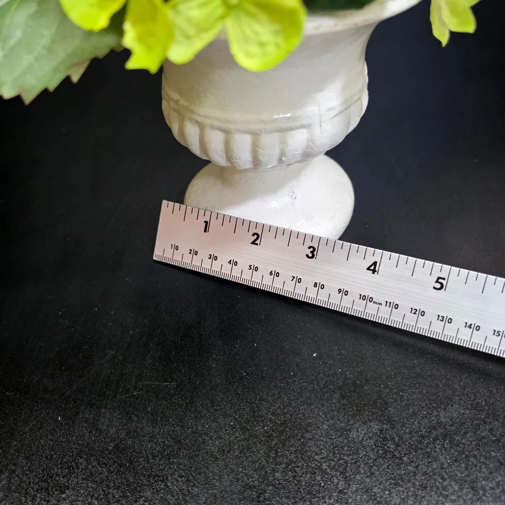 Unbranded Floral Arrangement Unisex Small White Green Faux Rose Hydrangea Urn